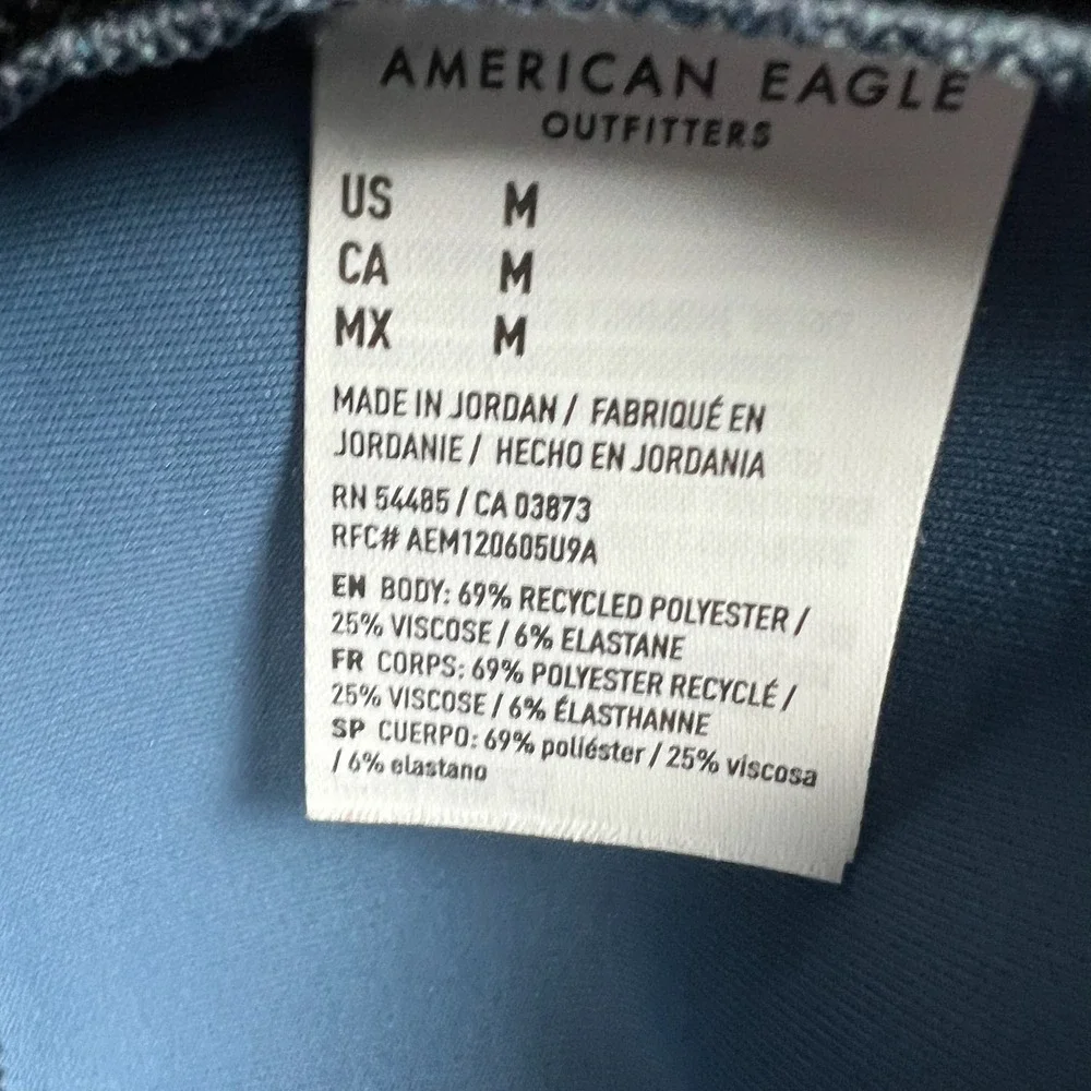 American Eagle Mens M Blue Active 24/7 Jogger Pants Zipper Pockets Stretch